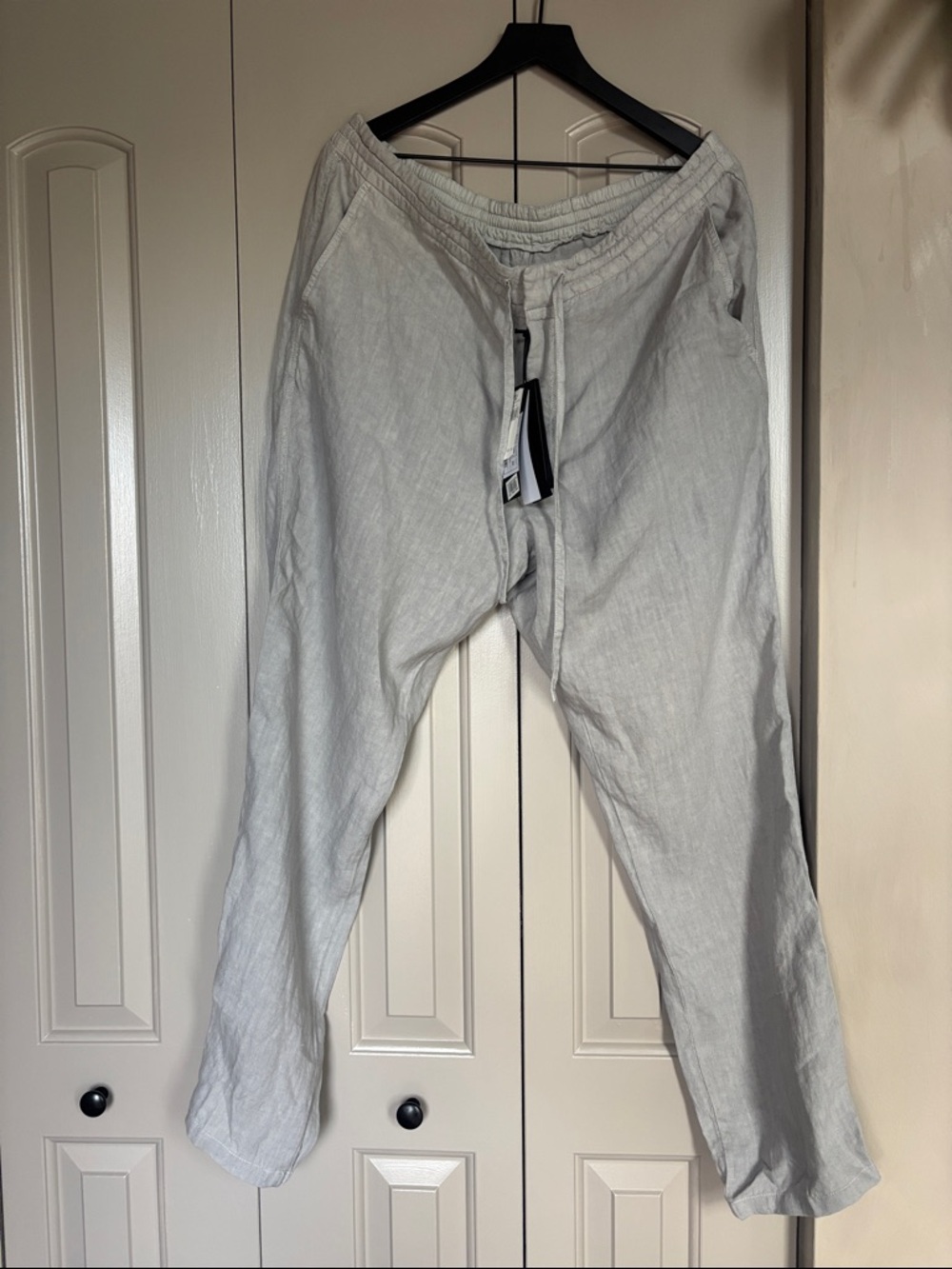 Zegna Men's Light Gray Linen Pants